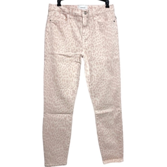 CURRENT/ELLIOTT Leopard Print High Waist Stiletto Ankle Length Jean Pink… - Picture 4 of 12